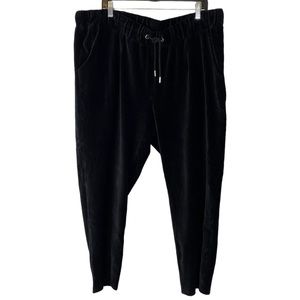 🌷 Studio Untold Black Ribbed Velour Tie Waist Casual Pant Size 24